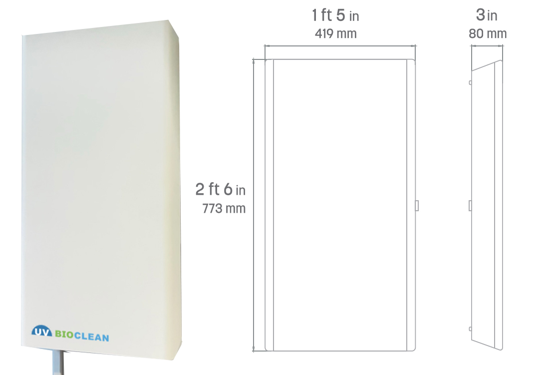 UV-C airflow wall unit specifications