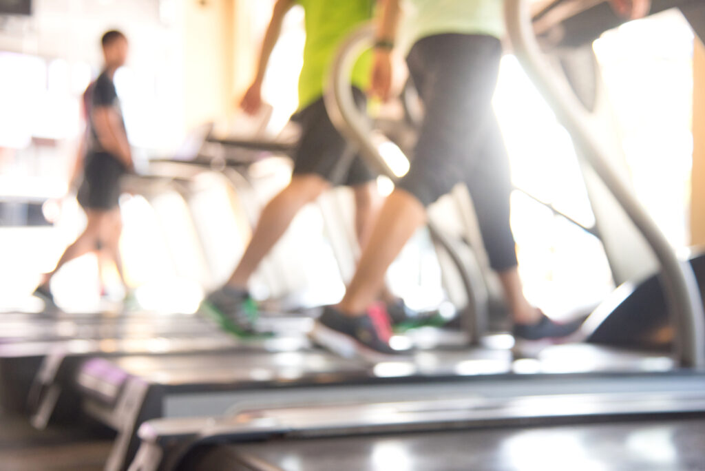 People exercising in a fitness center