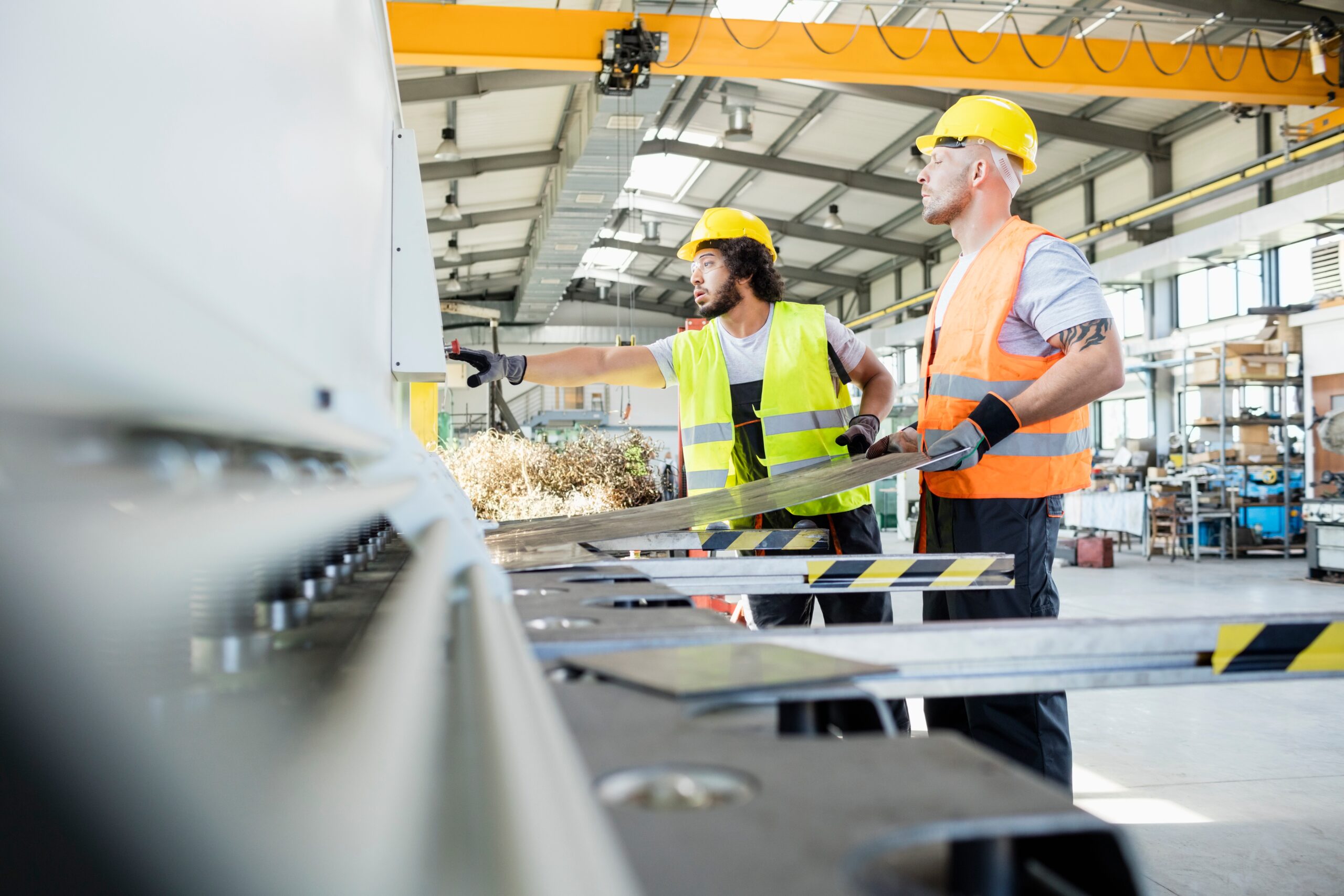 Workers in a manufacturing facility