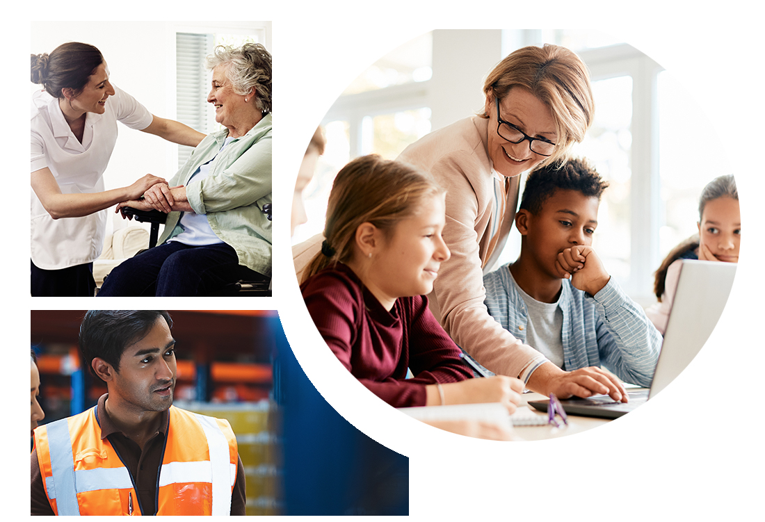 People working and gathering in indoor environments