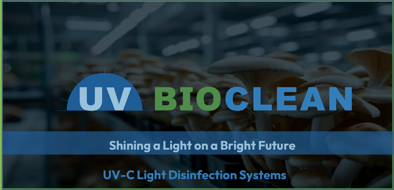Agriculture presentation cover: UV BIOCLEAN air-disinfection solution.