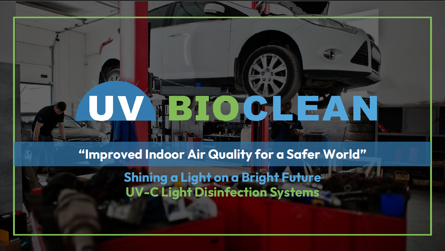 Automotive presentation cover: UV BIOCLEAN air-disinfection solution.