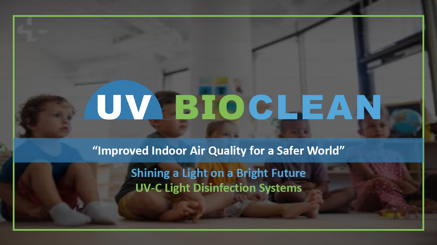 Daycare presentation cover: UV BIOCLEAN air-disinfection solution.