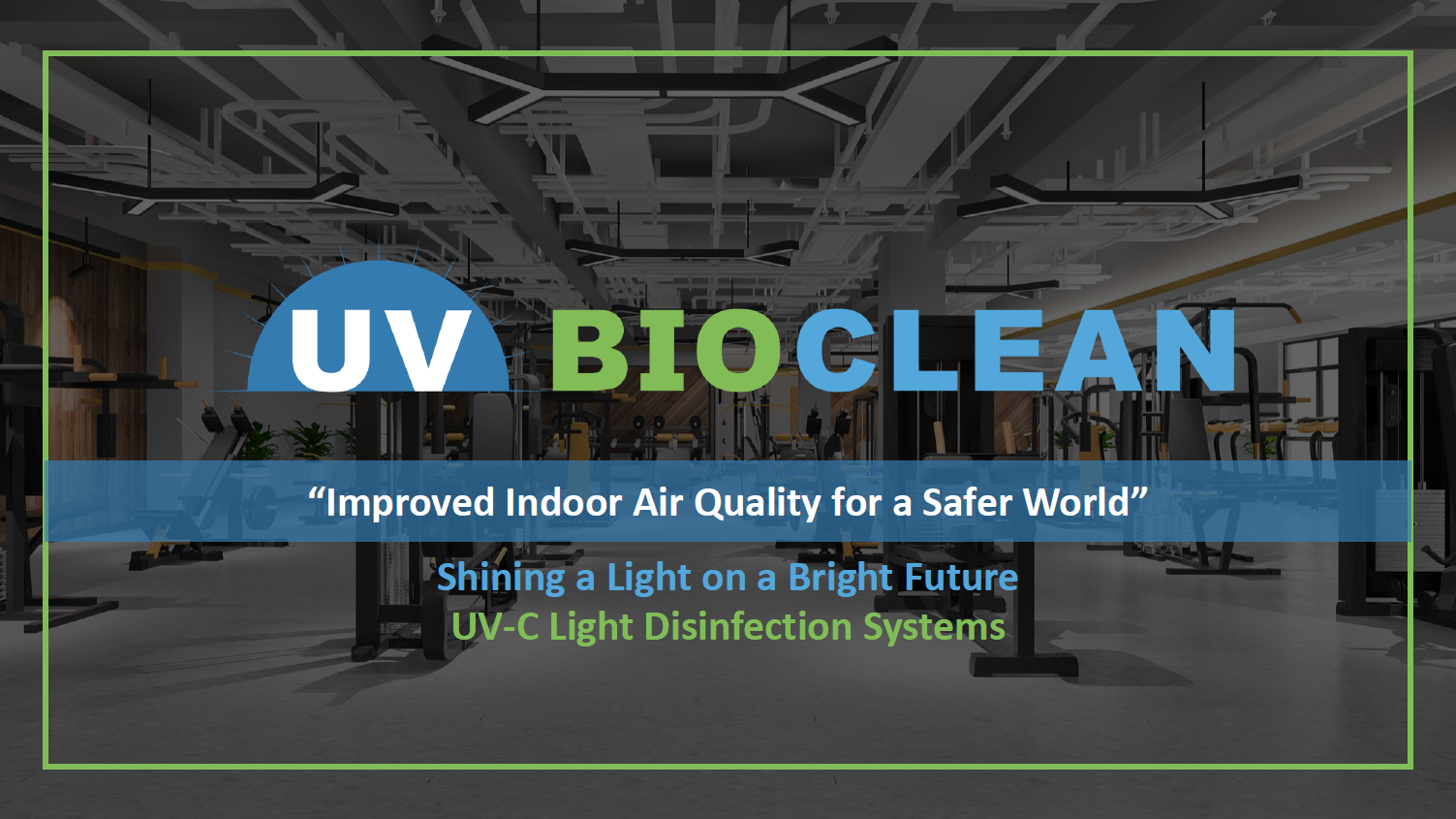 Fitness presentation cover: UV BIOCLEAN air-disinfection solution.