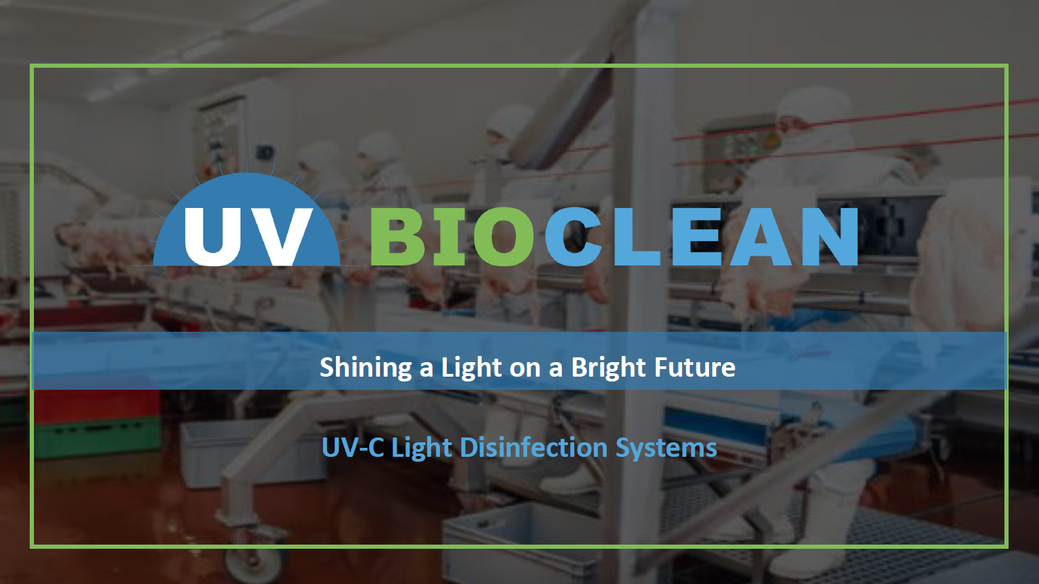 Food Service presentation cover: UV BIOCLEAN air-disinfection solution.