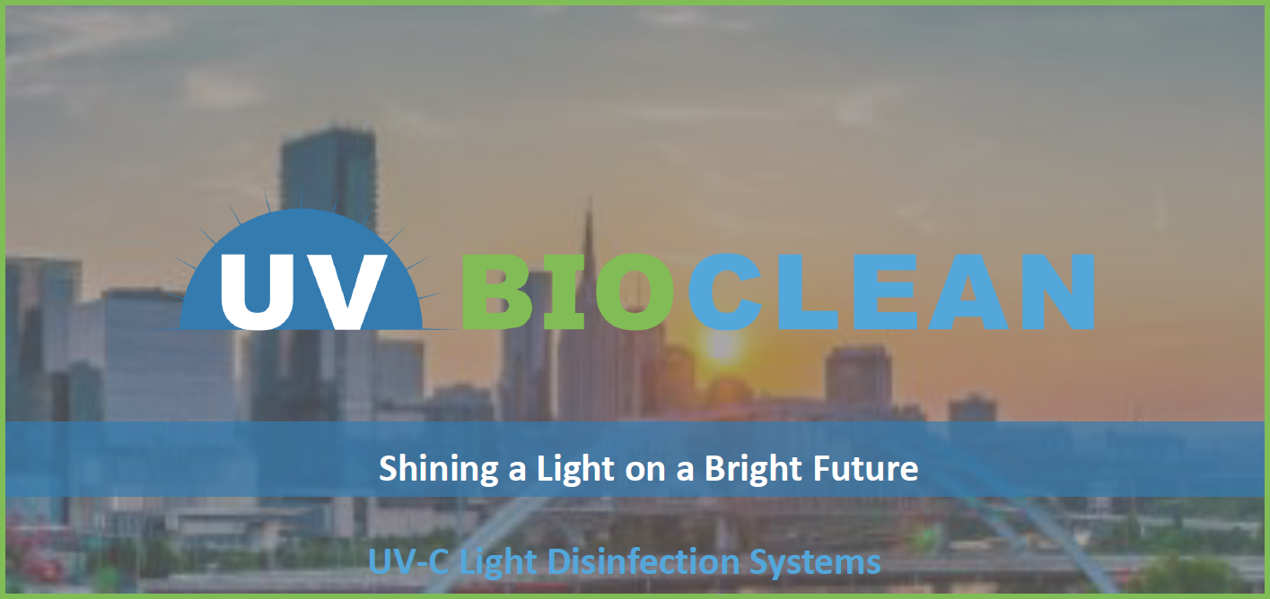 Hotel and Hospitality presentation cover: UV BIOCLEAN air-disinfection solution.