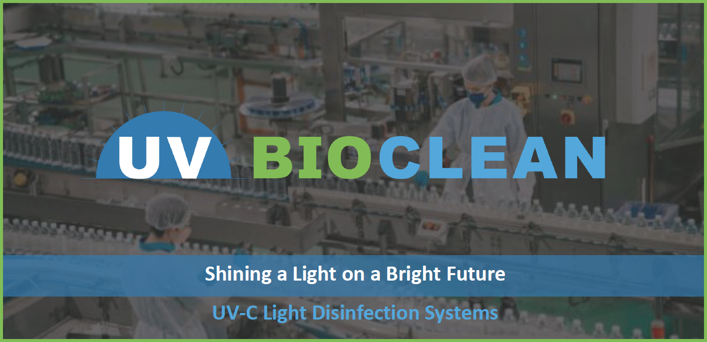 Manufacturing and Logistics presentation cover: UV BIOCLEAN air-disinfection solution.