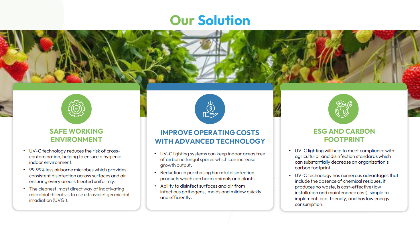 UV BIOCLEAN air-disinfection solution for Agriculture.