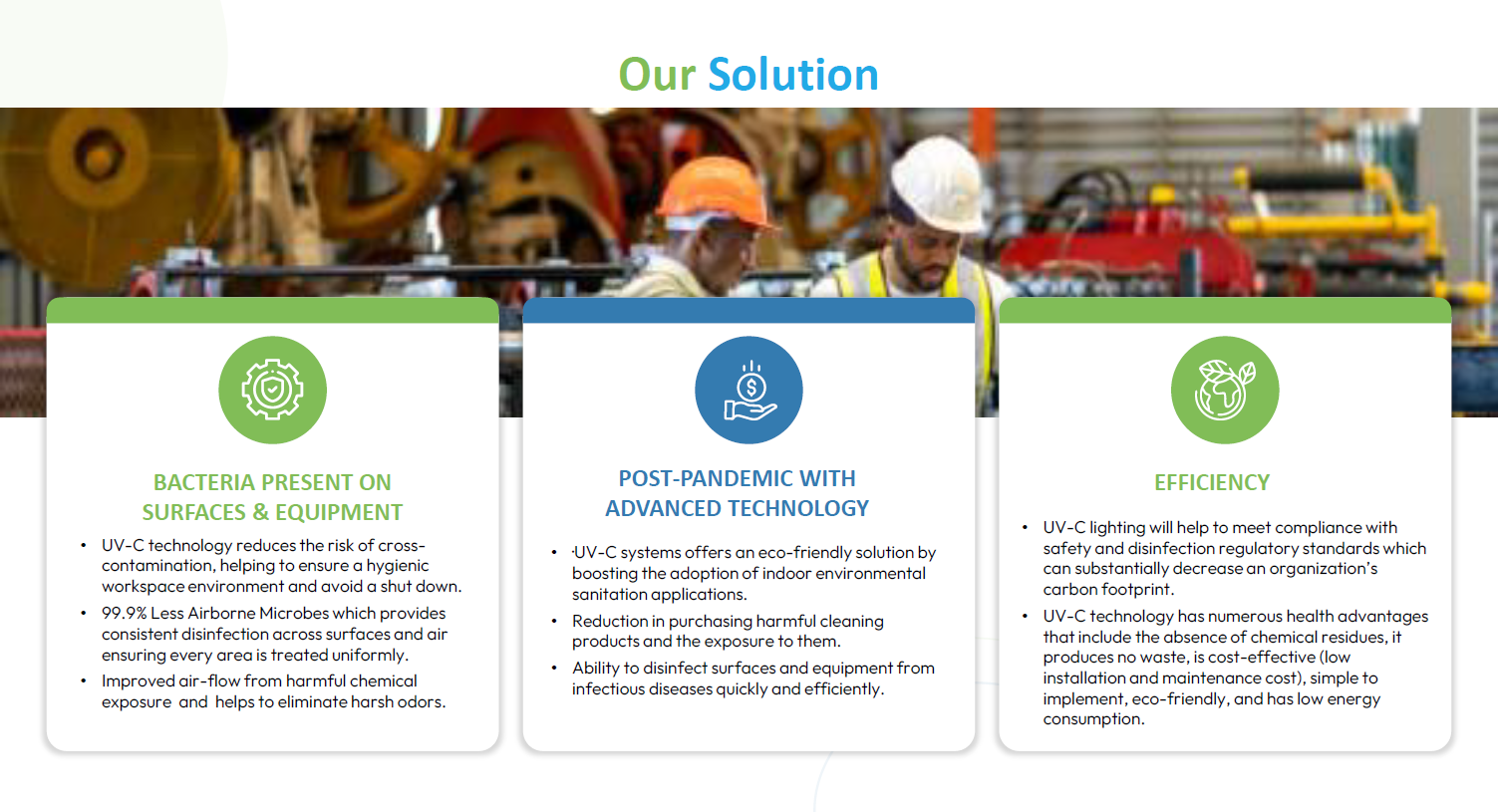 UV BIOCLEAN air-disinfection solution for Manufacturing and Logistics.