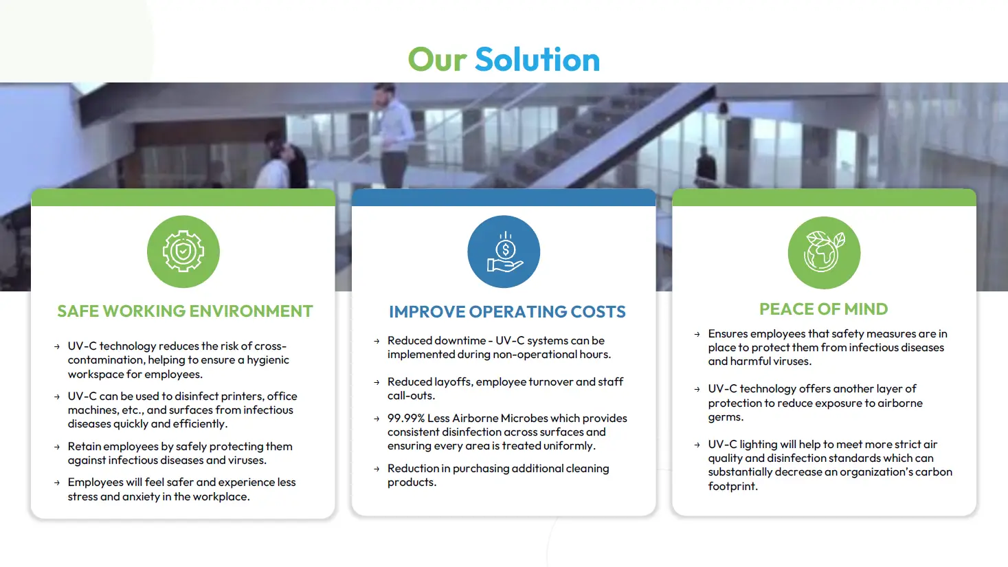 UV BIOCLEAN air-disinfection solution for Office Space.